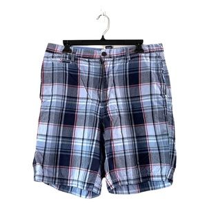 Men’s Blue Plaid Chaps Shorts 34